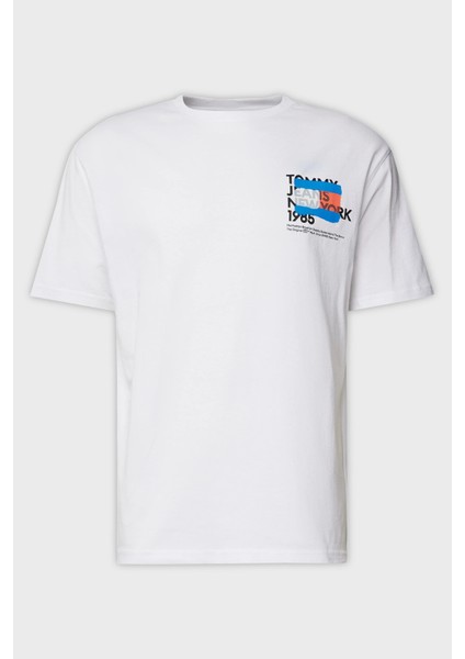 Pamuklu Regular Fit Bisiklet Yaka T Shirt Erkek T Shirt DM0DM18271 Ybr
