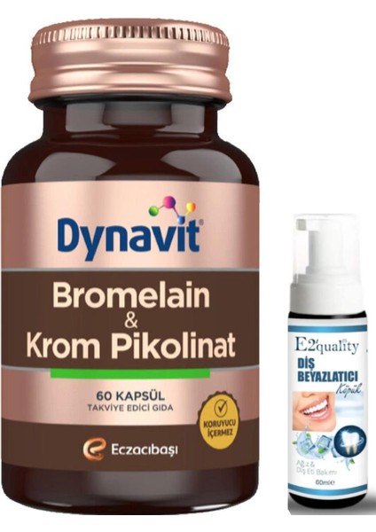 Bromelain Ve Krom Pikolinat Içeren Takviye Edici Gıda 60 Kapsül- Diş Beyazlatıcı Köpük