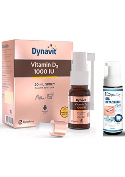 Dynavit Vitamin D3 1000 Iu Takviye Edici Gıda Sprey 20 Ml - Diş Beyazlatıcı Köpük