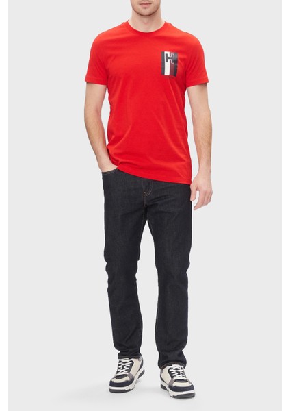 Tommy Hilfiger Pamuklu Slim Fit Bisiklet Yaka Erkek T-Shirt MW0MW33687 Xnd