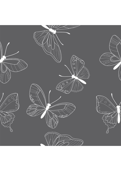 Gri Üzeri Beyaz Minimal Kelebek Desenli Yapışkanlı Folyo, Mutfak, Tezgah, Masa, Dolap Kaplama Folyosu, Isıya Dayanıklı, Su Geçirmez, Yapışkan Folyolar, Sticker, Büyük Ebatlı, Dekoros fiyatları