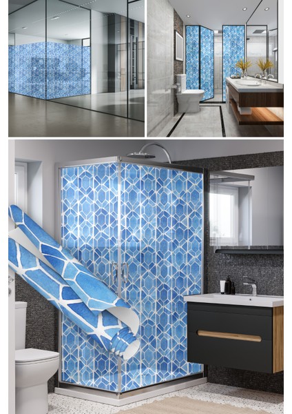 Duşakabin Için Yapışkanlı Folyo, Banyo Kaplama Folyosu, Mutfak, Tezgah, Masa, Dolap Kaplama Folyosu, Isıya Dayanıklı, Su Geçirmez, Yapışkan Folyolar, Sticker, Büyük Ebatlı, Dekoros