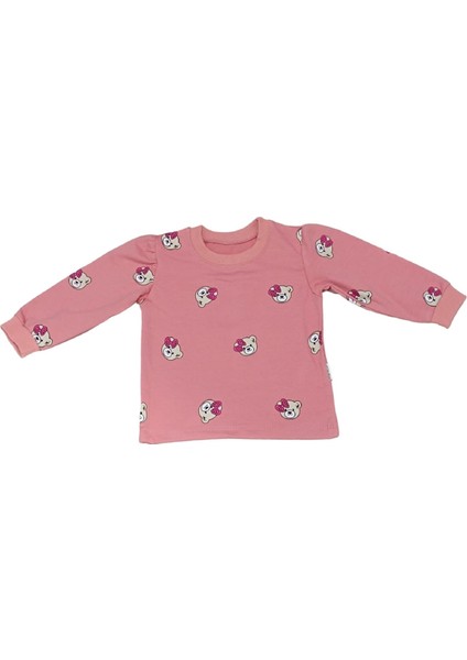 6102CE Kız Bebek Bear Nakışlı Dörtlü Gül Kurusu Takım modelleri