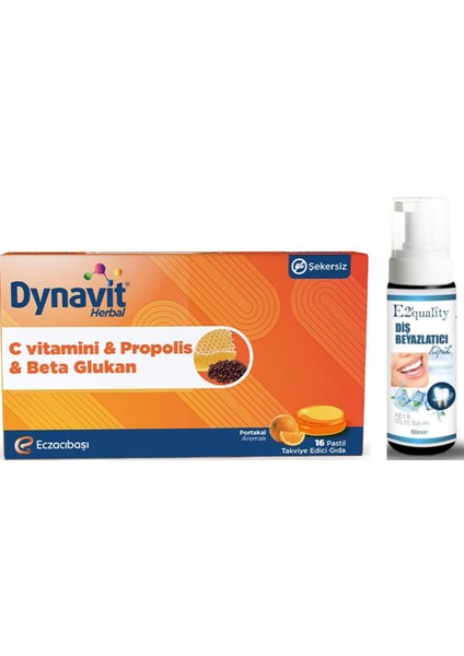 Dynavit Herbal C Vitamini - Propolis Ve Beta Glukan Içerikli Pastil 16 Adet - Diş Beyazlatıcı Köpük