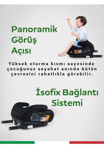 Hera 15-36 kg Emniyet Kemeriyle Kullanılabilen Isofixli Yükseltici Oto Koltuğu