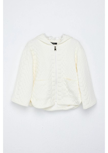 Kadın Kapüşonlu Oversize Crop Mont - Minimalist Tasarım