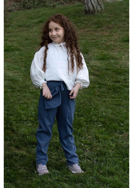 Takma Cepli Pantolon Çocuk Lacivert Organik Pamuk