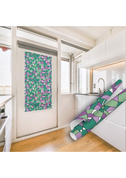 Vitray Görünümlü Şeffaf Yapışkanlı Folyo, Cam Kaplama, Ofis Camı, Duşakabin, Mutfak, Tezgah, Masa, Dolap Kaplama Folyosu, Su Geçirmez, Yapışkan Folyolar, Sticker, Büyük Ebatlı, Dekoros indirimleri