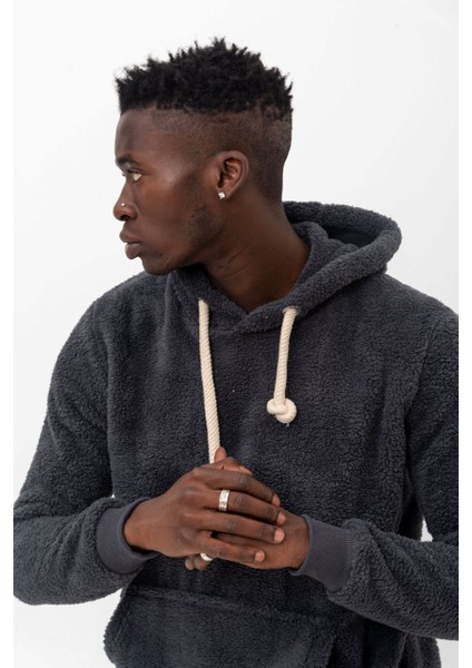 Grody.t Unisex Kapüşonlu Peluş Sweatshirt Hoody Gri fırsatları