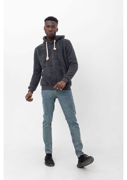 Grody.t Unisex Kapüşonlu Peluş Sweatshirt Hoody Gri indirimleri