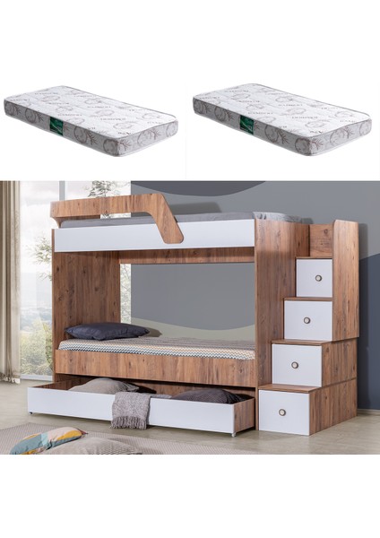 Triple Yavrulu Merdivenli Ranza + 2 Adet Comfort Yatak