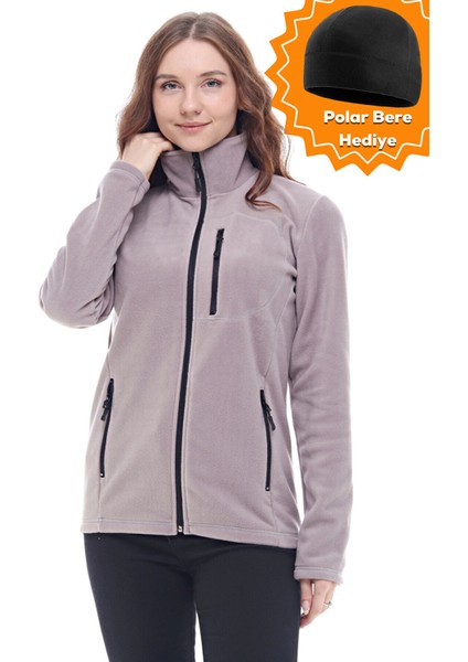 Kadın Pro Rüzgar Geçirmez 5 Cepli Tam Fermuarlı Outdoor Polar Ceket TMFR869866011