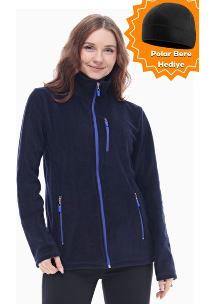 Ghassy Co. Kadın Pro Rüzgar Geçirmez 5 Cepli Tam Fermuarlı Outdoor Polar Ceket TMFR869866011