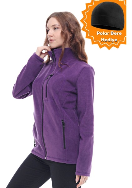 Kadın Pro Rüzgar Geçirmez 5 Cepli Tam Fermuarlı Outdoor Polar Ceket TMFR869866011