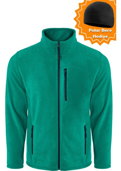 Ghassy Co.Erkek Pro Rüzgar Geçirmez 5 Cepli Outdoor Tam Fermuarlı Polar Ceket TMFR869866001