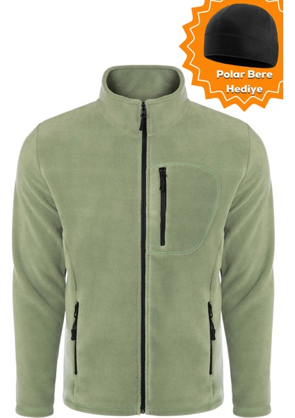 Ghassy Co.Erkek Pro Rüzgar Geçirmez 5 Cepli Outdoor Tam Fermuarlı Polar Ceket TMFR869866001