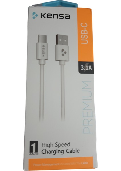 3.1A Usb-C Hızlı Şarj Özellikli Type-C Şarj ve Data Kablosu