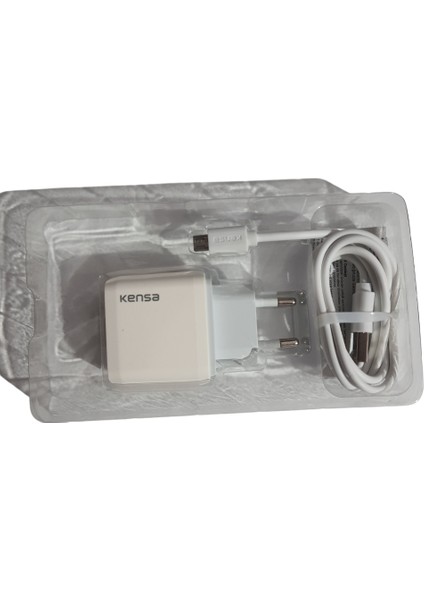 3.0A 15W Micro Şarj Başlığı Hızlı Şarj Quick Şarj Özellikli Şarj Aleti Adaptörü + Kablo Seti Orjinal 15 Watt Beyaz