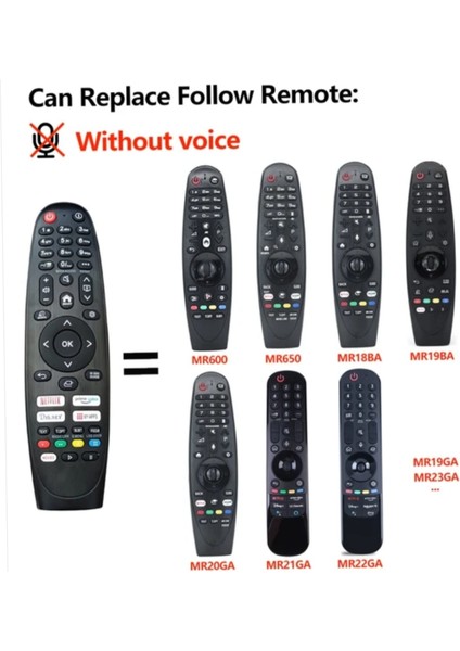 RM-L1818AS MR-600/MR-650/MR-19BA/MR-20GA/MR-21GA/MR22GA/MR23GA Tv Kumanda