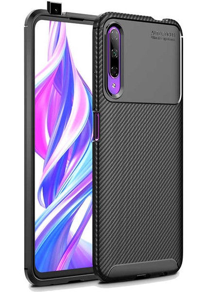 Huawei P Smart Pro 2019 Kılıf Karbon Görünümlü Ultra Ince ve Dayanıklı Silikon Kapak