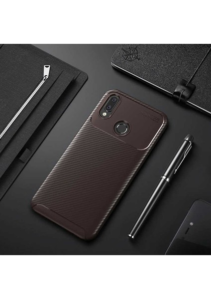 Huawei Honor Play Kılıf Karbon Görünümlü Ultra Ince ve Dayanıklı Silikon Kapak