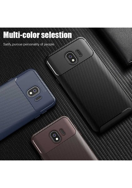Samsung Galaxy J4 Kılıf Karbon Görünümlü Ultra Ince ve Dayanıklı Silikon Kapak
