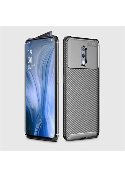 Oppo Reno Kılıf Karbon Görünümlü Ultra Ince ve Dayanıklı Silikon Kapak