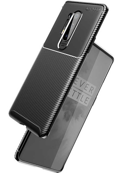 One Plus 8 Pro Kılıf Karbon Görünümlü Ultra Ince ve Dayanıklı Silikon Kapak