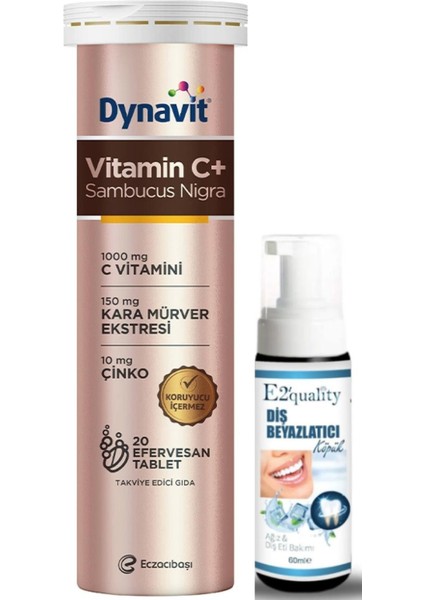 Dynavit Vitamin C + Sambucus Nigra 20 Efervesan Tablet- Diş Beyazlatıcı Köpük