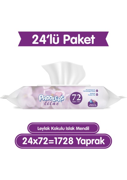 Leylak Kokulu Islak Mendil 24X72 Li Koli (1728 Yaprak)