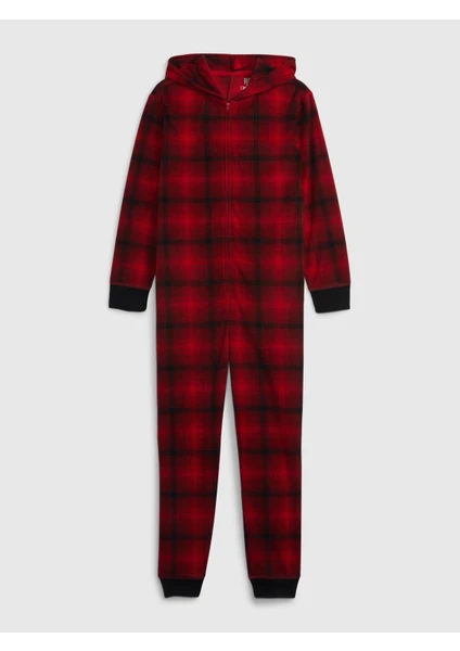 Erkek Çocuk Ekose Desenli Flannel Pijama Tulumu