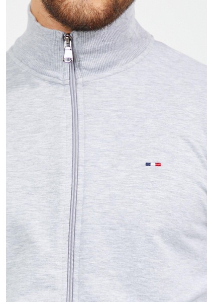 Erkek Gri Uzun Kollu Önü Fermuarlı Hırka MTLCE8293-GRI fırsatları