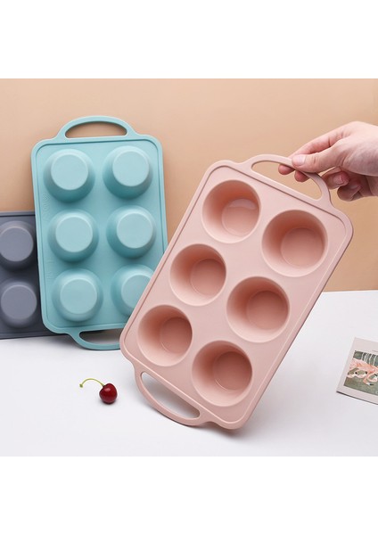 6 Mini Kek Kalıbı Silikon Buhar Dayanıklı Yüksek Isıya Dayanıklı (Yurt Dışından) modelleri