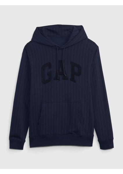 Erkek Lacivert Çizgil Gap Logo Sweatshirt