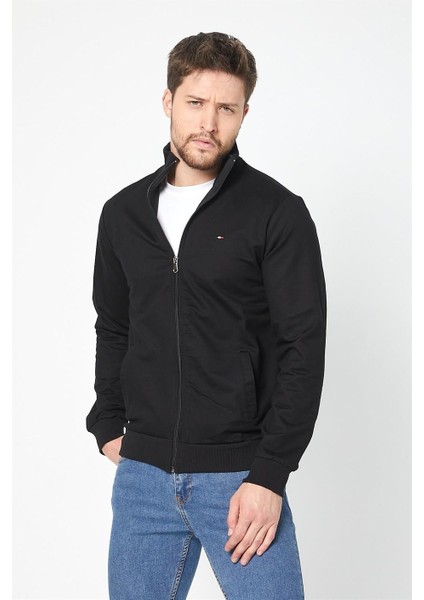 Erkek Siyah Uzun Kollu Önü Fermuarlı Hırka MTLCE8293-SIYAH fiyatları