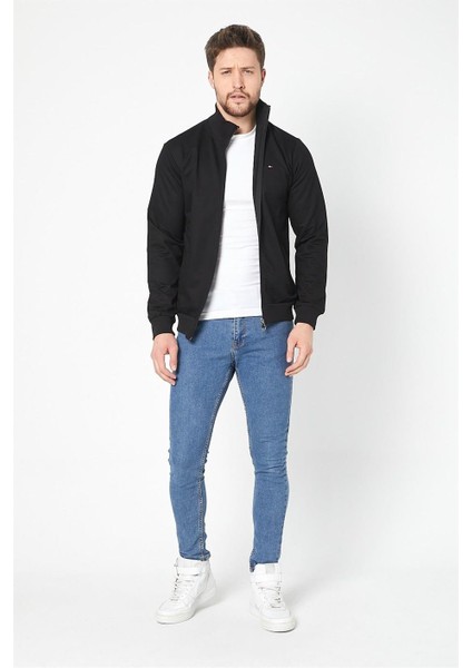 Erkek Siyah Uzun Kollu Önü Fermuarlı Hırka MTLCE8293-SIYAH fırsatları