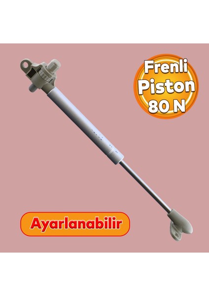 Ayarlanabilir Dolap Amortisörü Gazlı Piston Kapak Hidroliği Tutacağı Kapak Yavaşlatıcı Beyaz 80 N