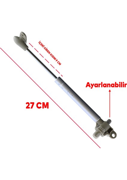 Ayarlanabilir Dolap Amortisörü Gazlı Piston Kapak Hidroliği Tutacağı Kapak Yavaşlatıcı Beyaz 80 N