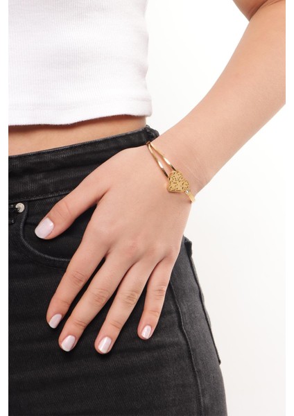 Paslanmaz Çelik Gold Kalın Kapli Cartier Model Kelepçe Bileklik, Gold Çelik Bilezik fiyatları