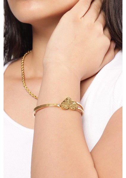 Paslanmaz Çelik Gold Kalın Kapli Cartier Model Kelepçe Bileklik, Gold Çelik Bilezik indirimleri