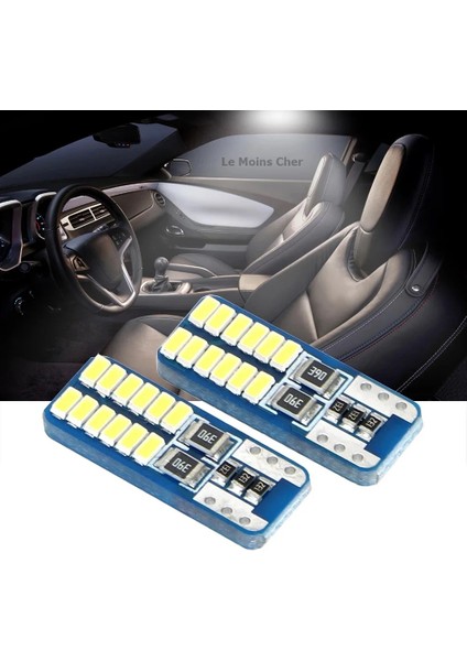 Canbus T10 Beyaz 12 LED Ampul Dipsiz 2 Adet