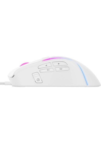 Gamenote MS1033 Rgb Beyaz Gaming Makrolu Oyuncu Mouse 8000DPI