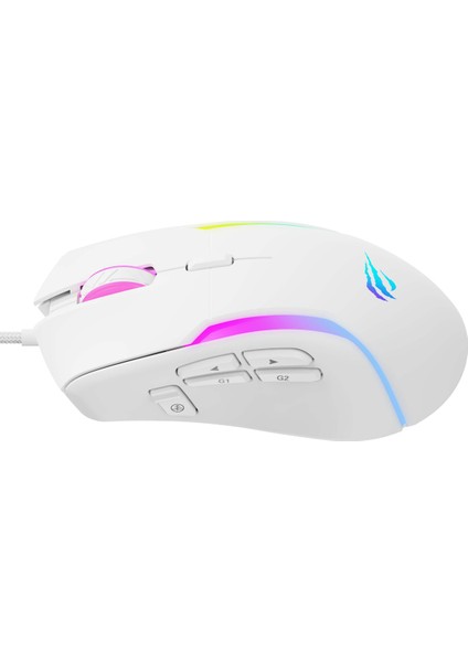 Gamenote MS1033 Rgb Beyaz Gaming Makrolu Oyuncu Mouse 8000DPI