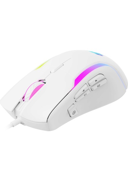 Gamenote MS1033 Rgb Beyaz Gaming Makrolu Oyuncu Mouse 8000DPI