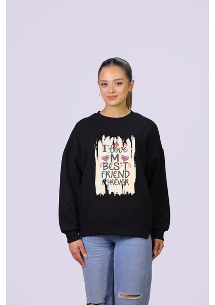 I Love Me Temalı Özel Tasarım Crop Sweatshirt