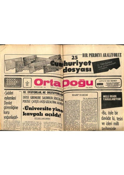 Ortadoğu Gazetesi 14 Aralık 1976 - Üniversite Yine Kavgalı Açıldı GZ66592