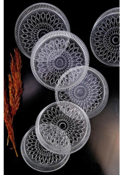 Gardenya 6'lı Cam Mini Tatlı ve Sunum Tabağı Yuvarlak 12 cm C1-1-276