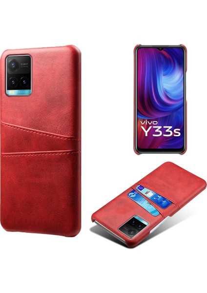 Vivo Y21 / Vivo Y21S / Vivo Y33S Darbeye Dayanıklı Telefon Kaplaması Pu Deri ve Pc Telefon Kılıfı 2 Kart Yuvası ile (Yurt Dışından)