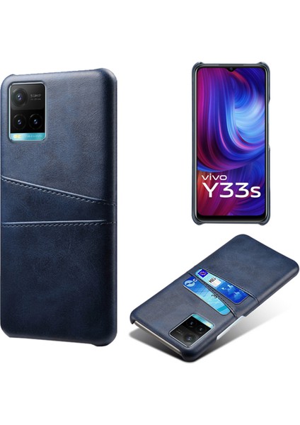 Vivo Y21 / Vivo Y21S / Vivo Y33S Darbeye Dayanıklı Telefon Kaplaması Pu Deri ve Pc Telefon Kılıfı 2 Kart Yuvası ile (Yurt Dışından)