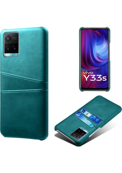 Vivo Y21 / Vivo Y21S / Vivo Y33S Darbeye Dayanıklı Telefon Kaplaması Pu Deri ve Pc Telefon Kılıfı 2 Kart Yuvası ile (Yurt Dışından)